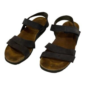 Naot Kayla Leather Sandal Navy Cork Anatomic Suede Women’s Size 40 (EU) 9.5 (US)